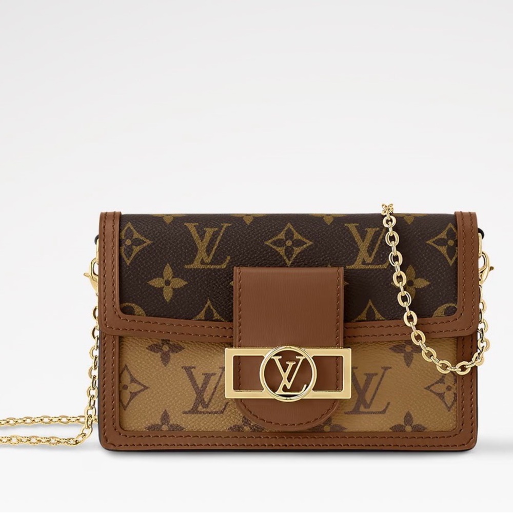 Louis Vuitton Dauphine wallet on chain reverse monogram
